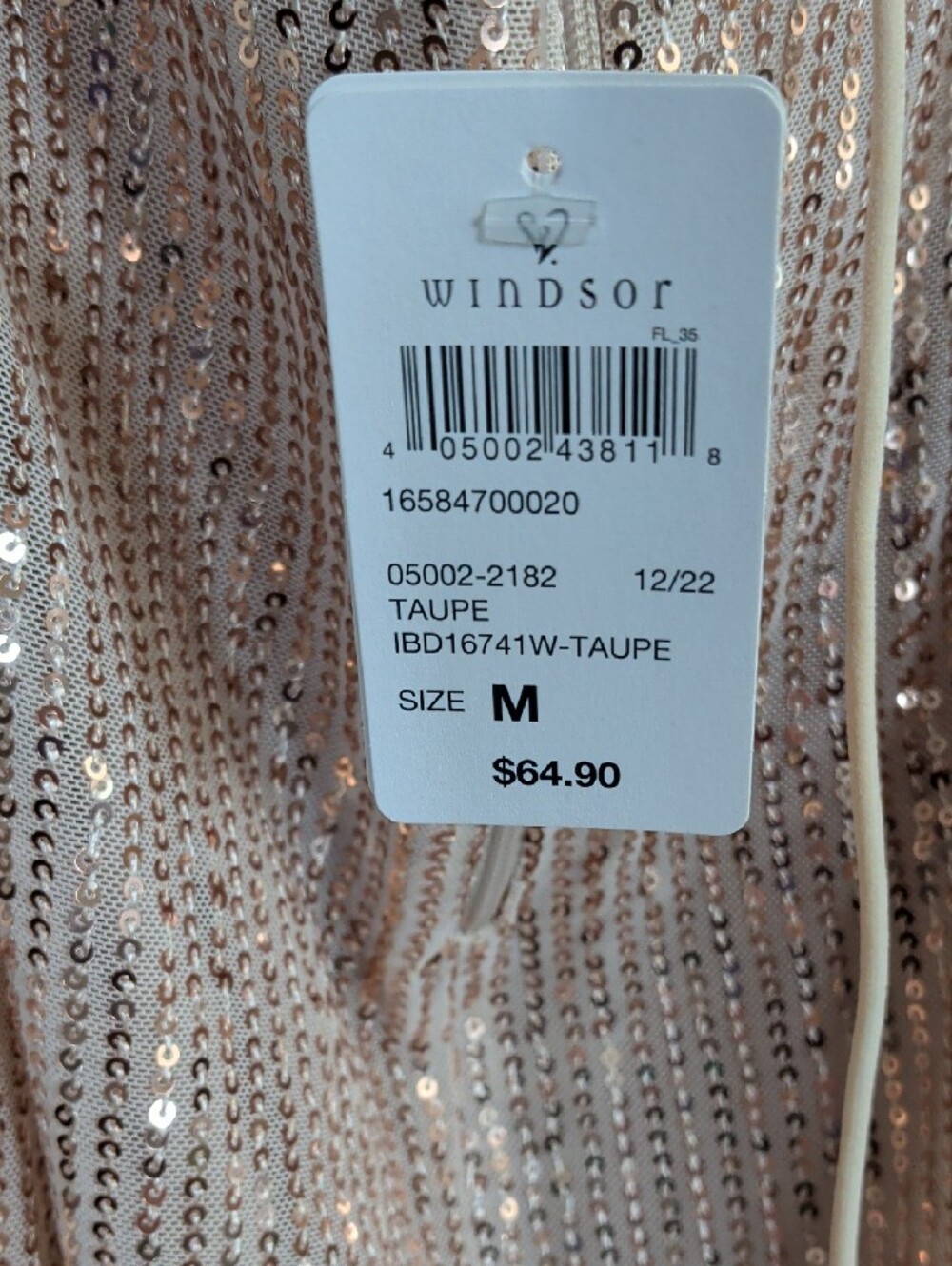 Windsor Rose Gold Sequin Strappy Evening Dress - Picture 5 of 5